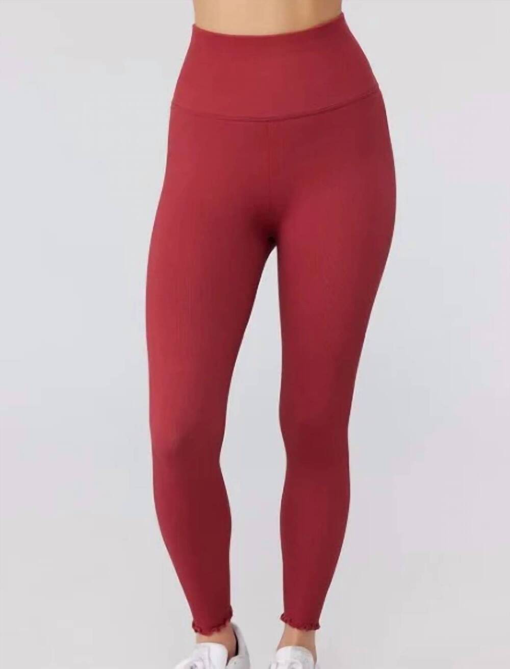 NEW SPIRITUAL GANGSTER love sculpt 7/8 ruffle legging in ruby